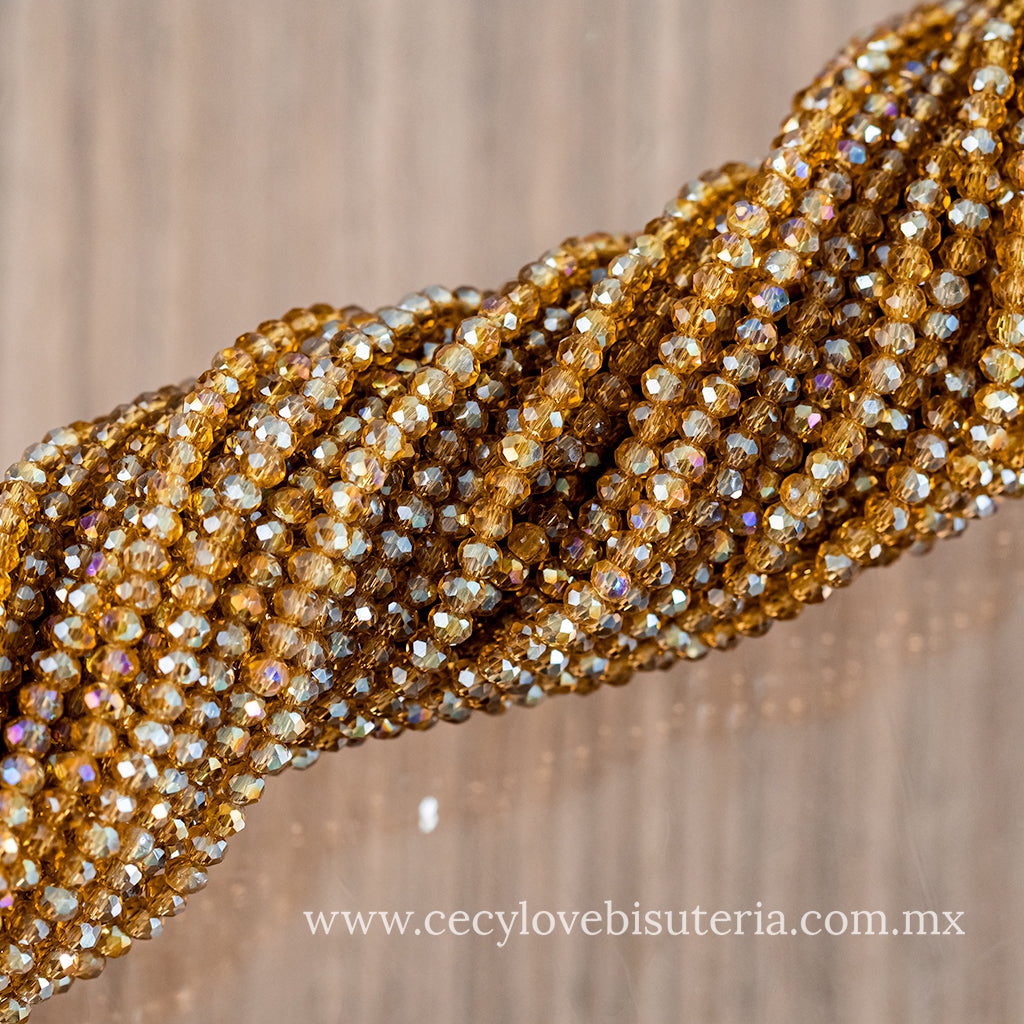 Cristal Rondel Ambar 2 mm