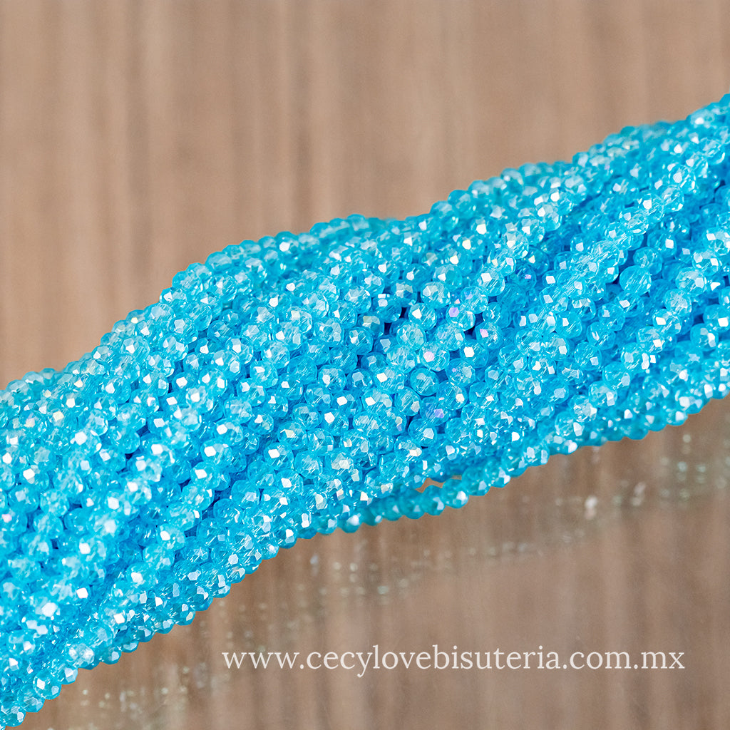 Cristal Rondel Celeste 2 mm