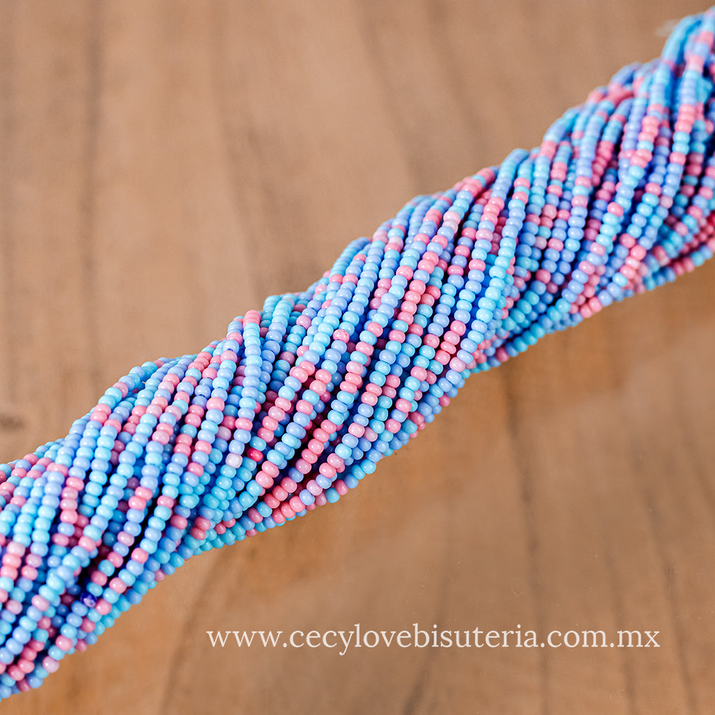 Chaquira Calibrada Colores Azules 11/0