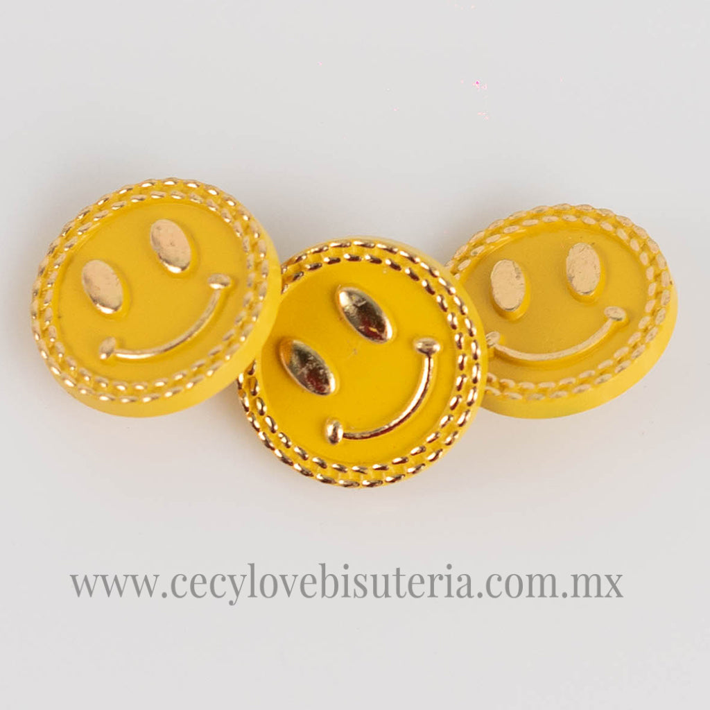 Botón Cara Feliz Amarillo