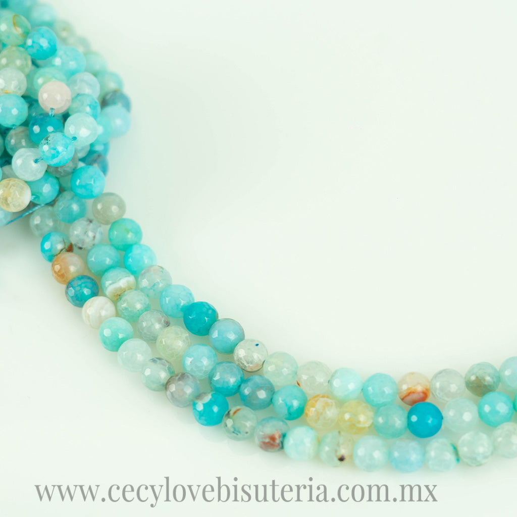 Ágata Lake Blue Facetado