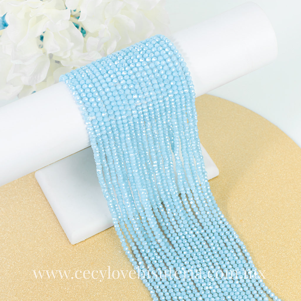 Cristal Rondel Celeste Mate 4 mm