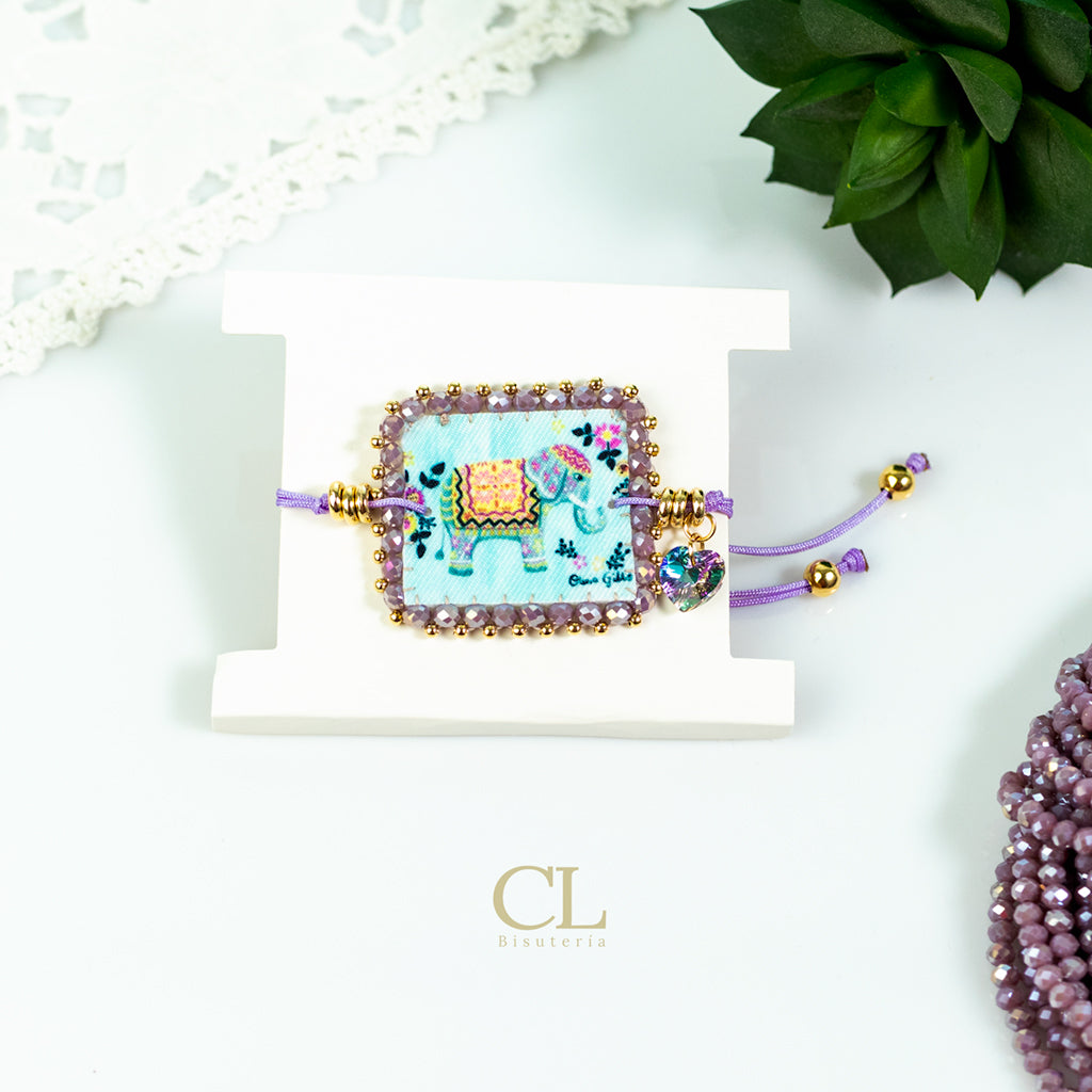 Brazalete Ajustable " Elefante" con Swarovski
