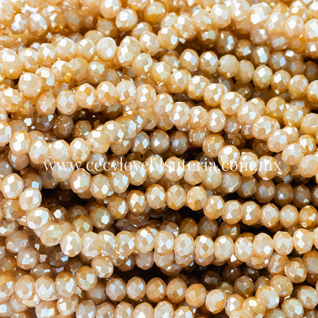 Cristal Rondel Capuccino 4 mm