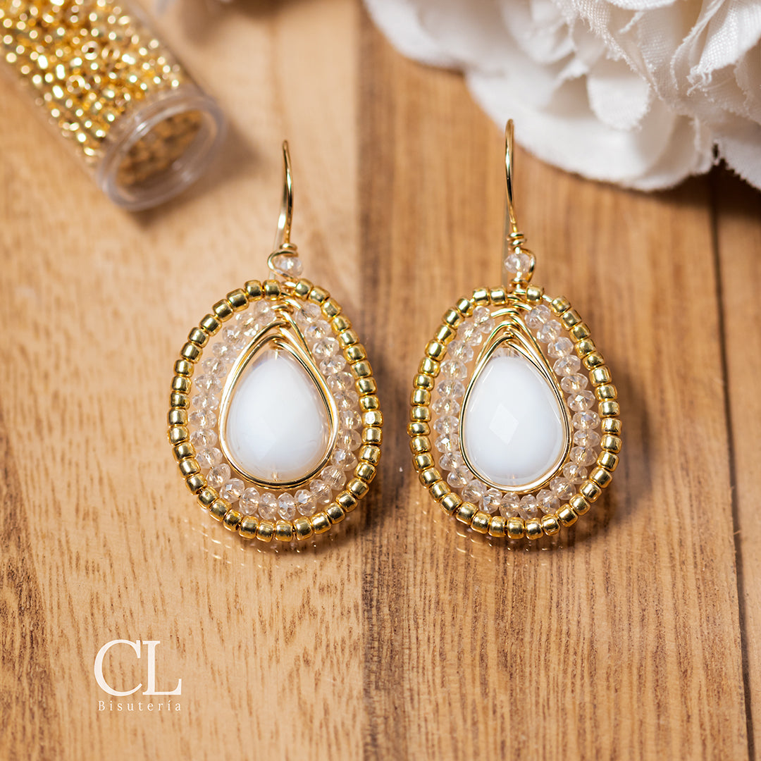 Aretes Gota Blanca