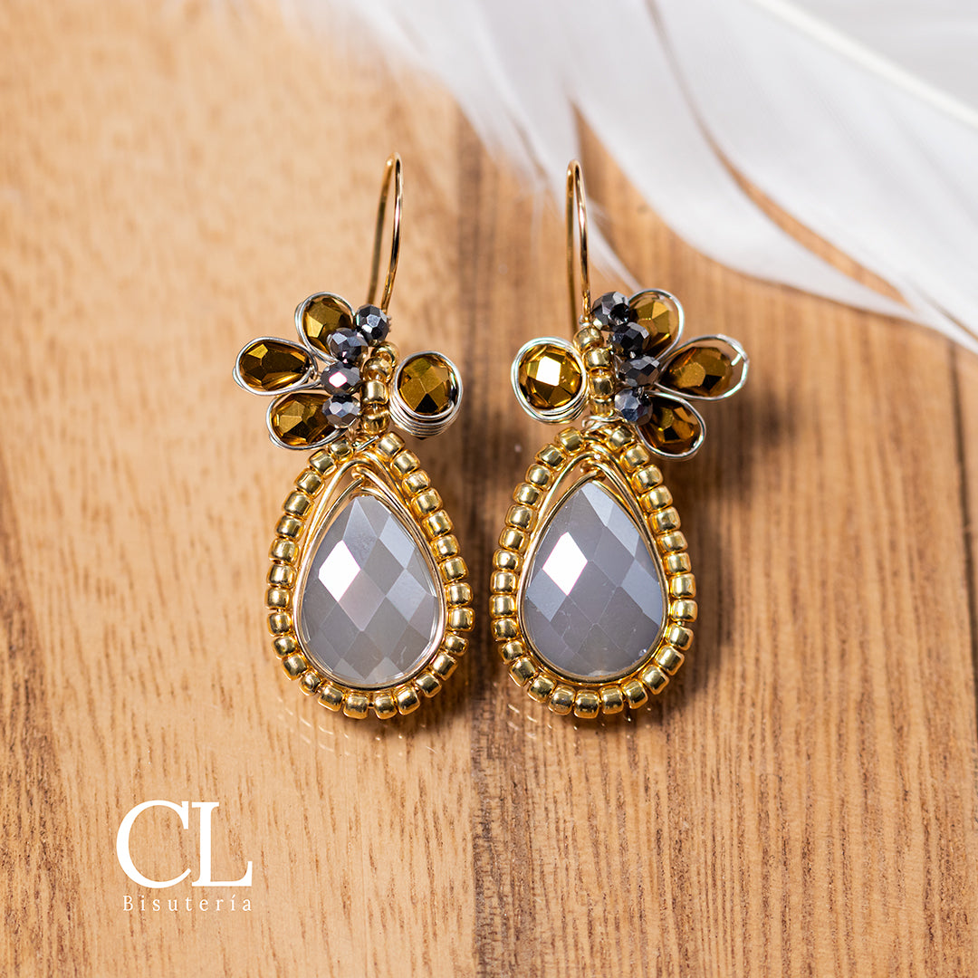 Aretes Gota Gris