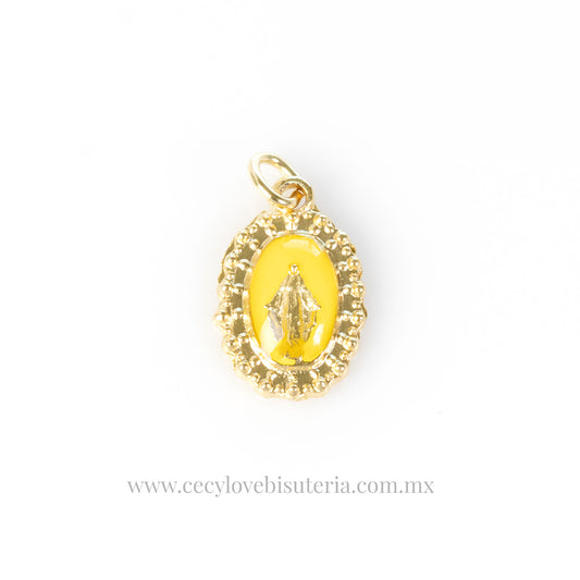 Medalla Mini Virgen Milagrosa Amarillo