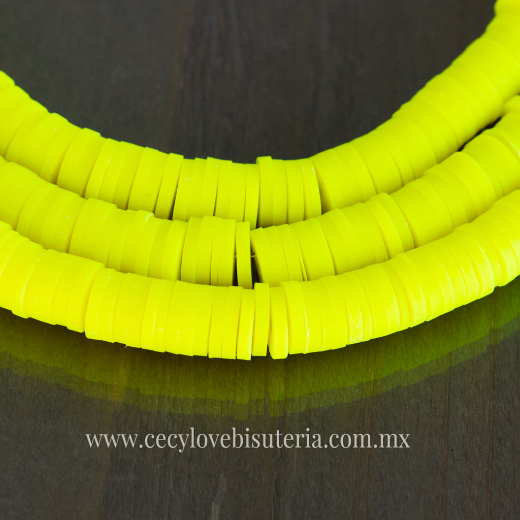 Hilo Puca Fimo Amarillo Fosforescente 6 mm