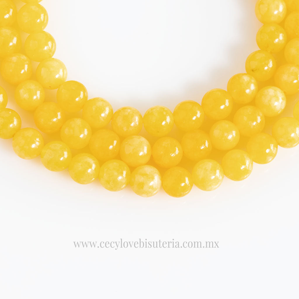 Jade Amarillo Bola Lisa 6mm