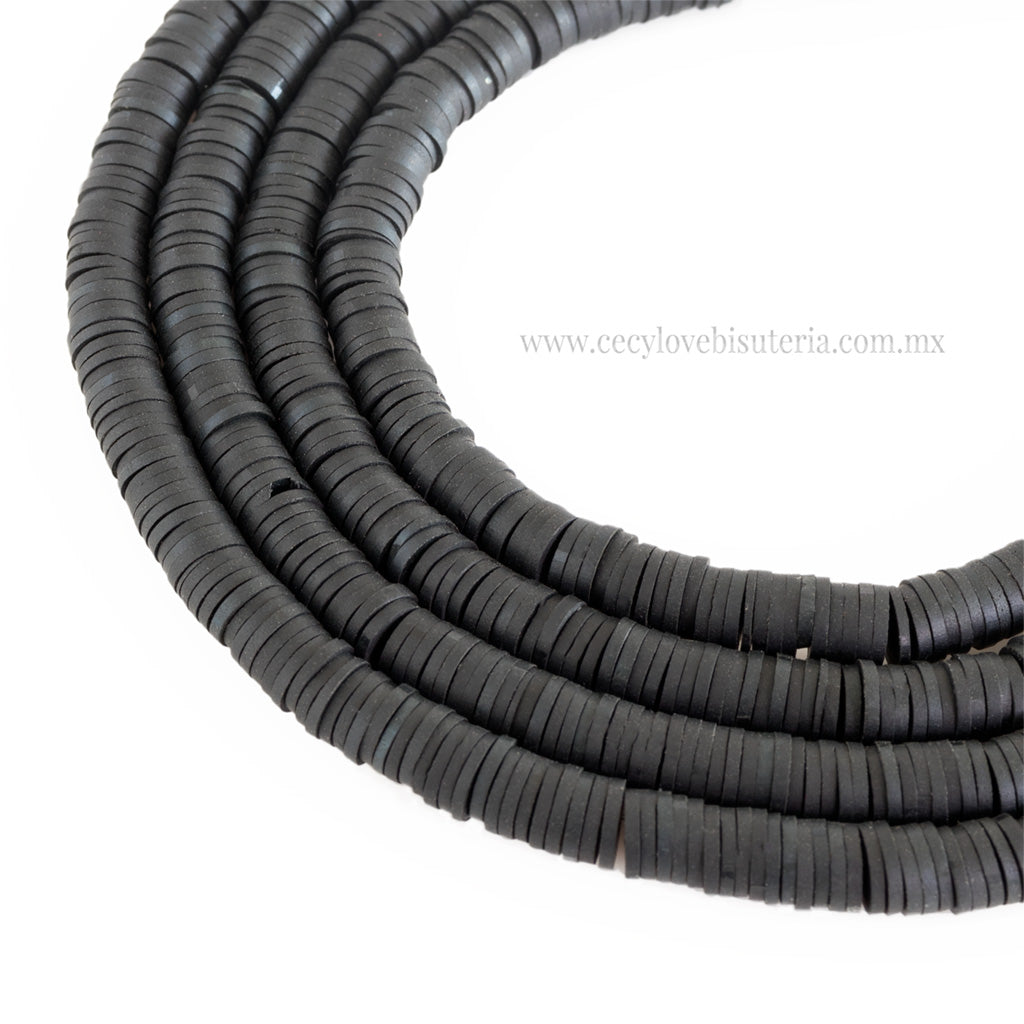 Hilo Puca Fimo Negro 6 mm