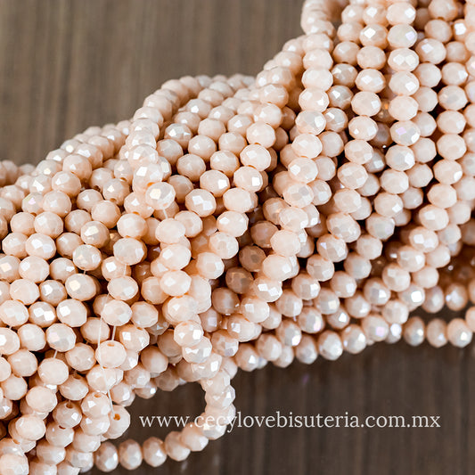 Cristal Rondel Beige 6 mm