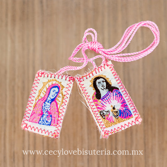 Escapulario Virgen de Guadalupe / Sagrado Corazón de Jesús