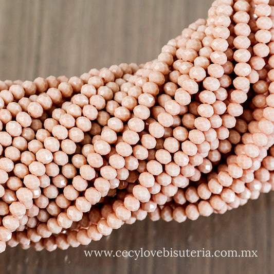 Cristal Rondel Nude 6 mm