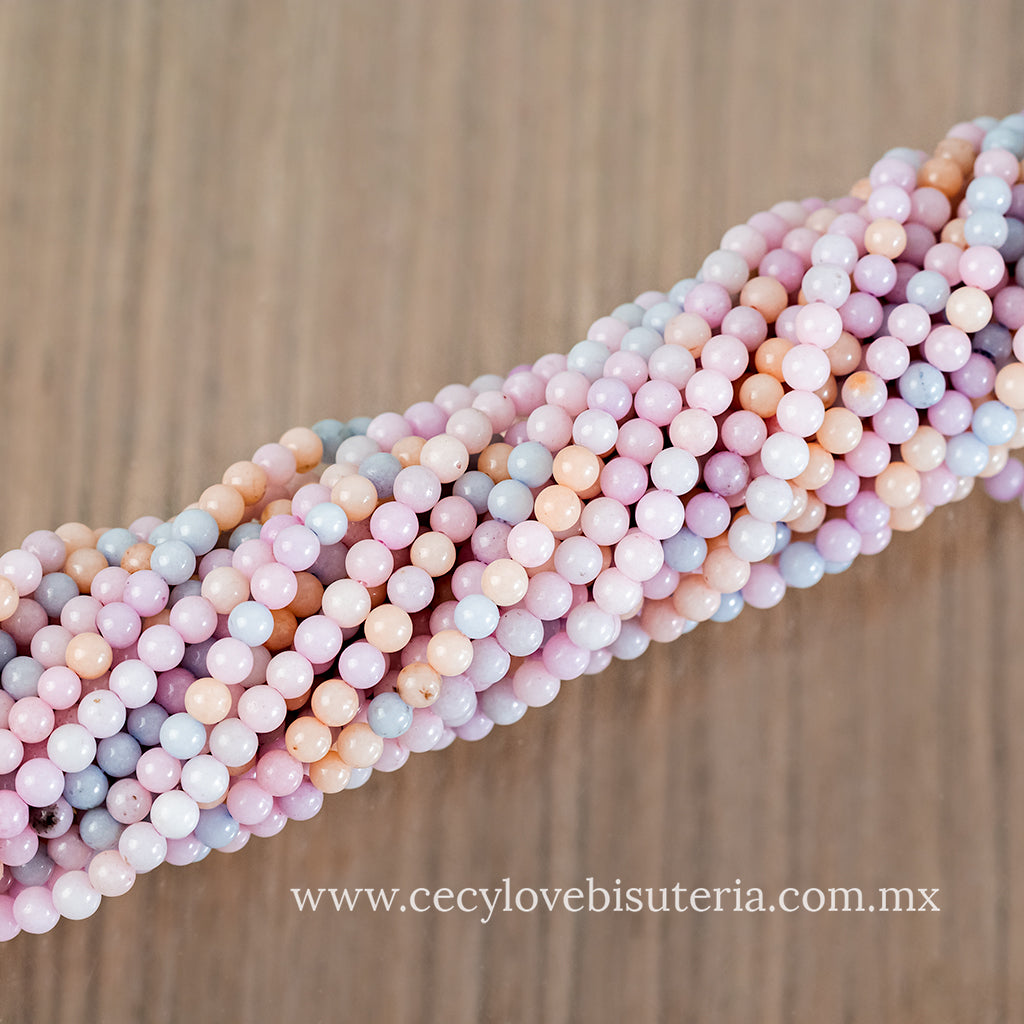 Jade Bola Lisa Colores Pasteles 4 mm