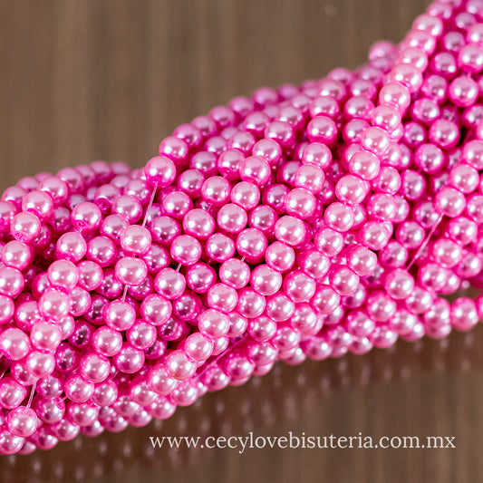 Perla Cristal Rosa 6 mm