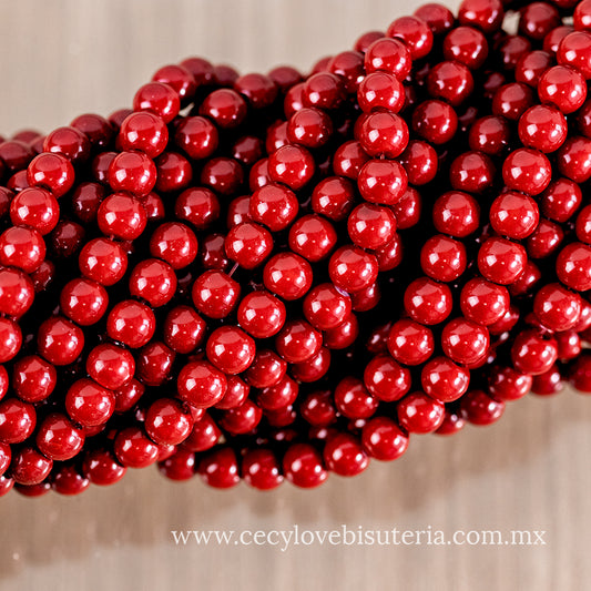 Perla Cristal Rojo Cherry 8 mm