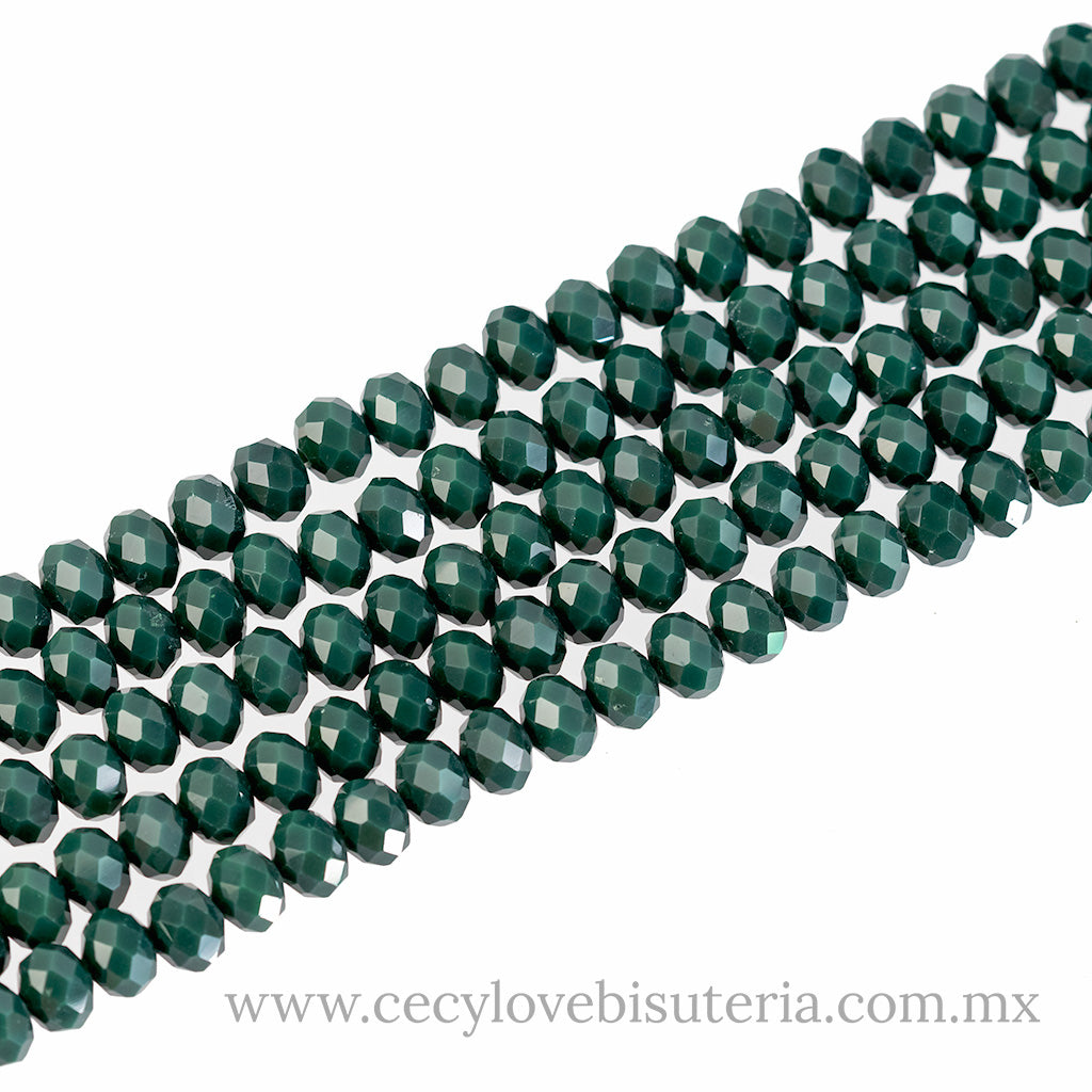 Cristal Rondel Verde 8 mm