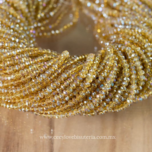 Cristal Rondel Miel 4 mm