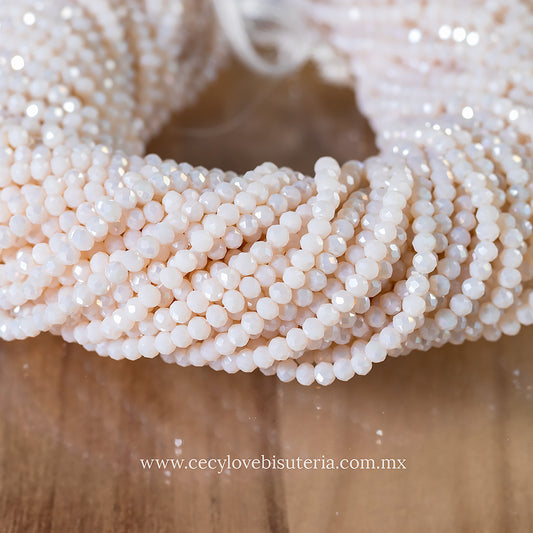 Cristal Rondel Beige Mate 4 mm