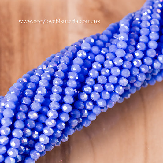 Cristal Rondel Azul Royal 6 mm