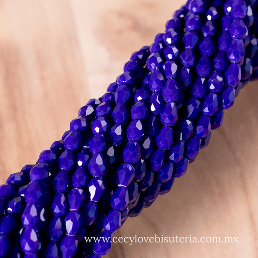 Gota Cristal Azul Rey 6 x 8 mm