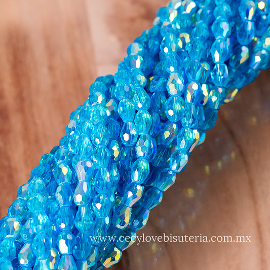 Gota Cristal Celeste AB 6 x 8 mm