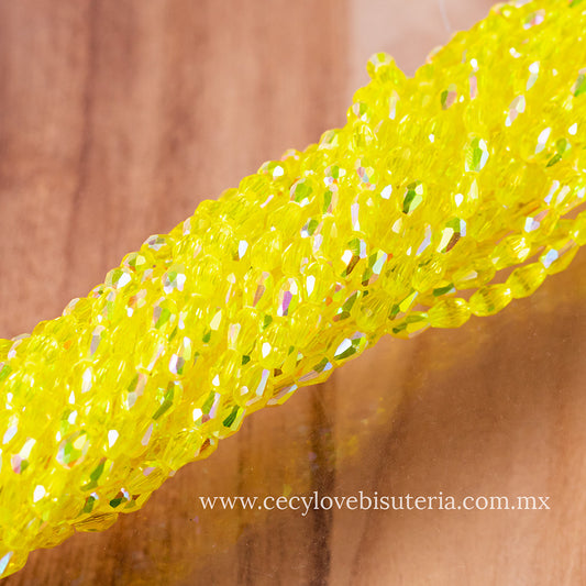Gota Cristal Amarillo Transparente AB 4 x 6 mm