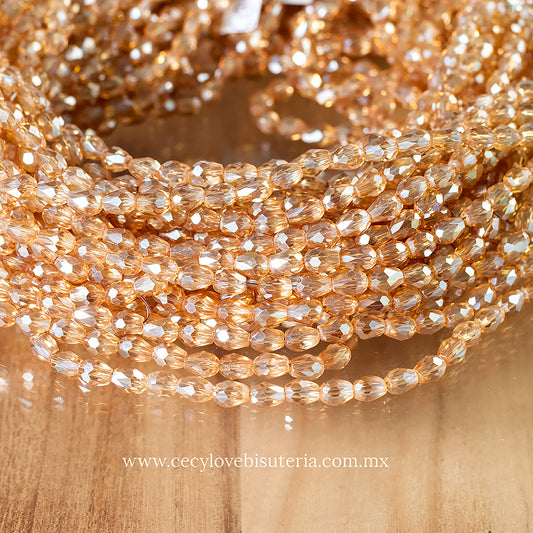 Gota Cristal Golden 6 x 8 mm