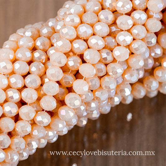 Cristal Rondel Nude 8 mm