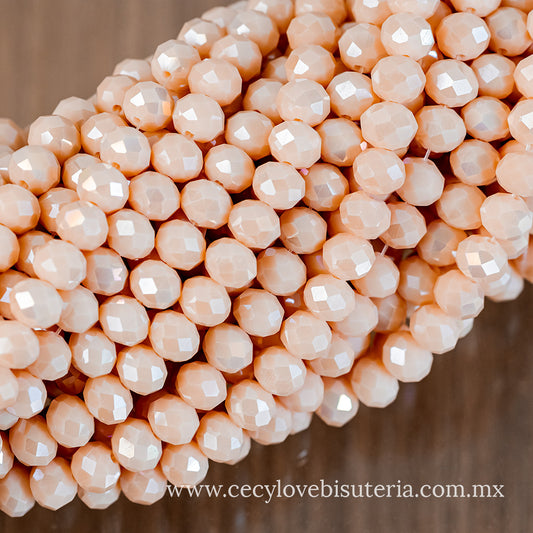 Cristal Rondel Nude 8 mm