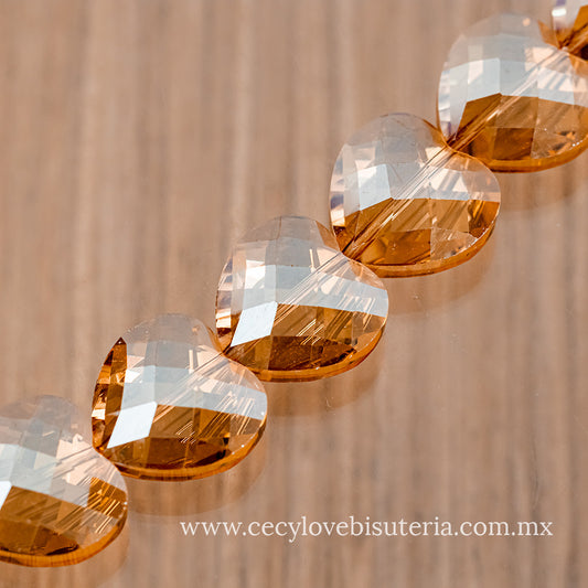 Corazón Cristal Golden Grande