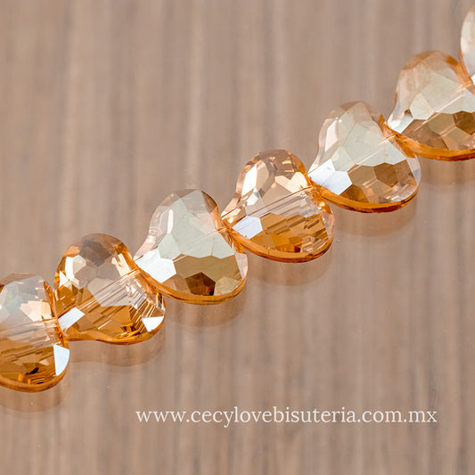 Corazón Cristal Curvo Golden