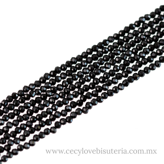 Cristal Rondel Negro 2 mm