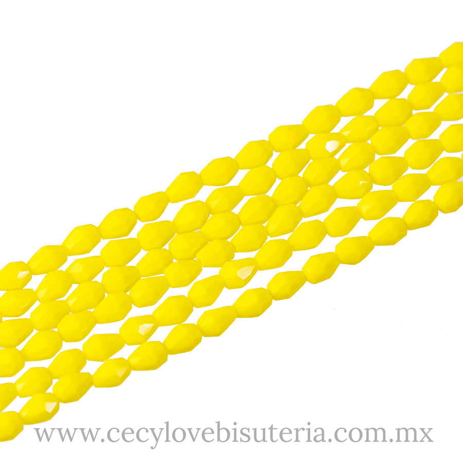 Gota Cristal Amarillo 4 x 6 mm