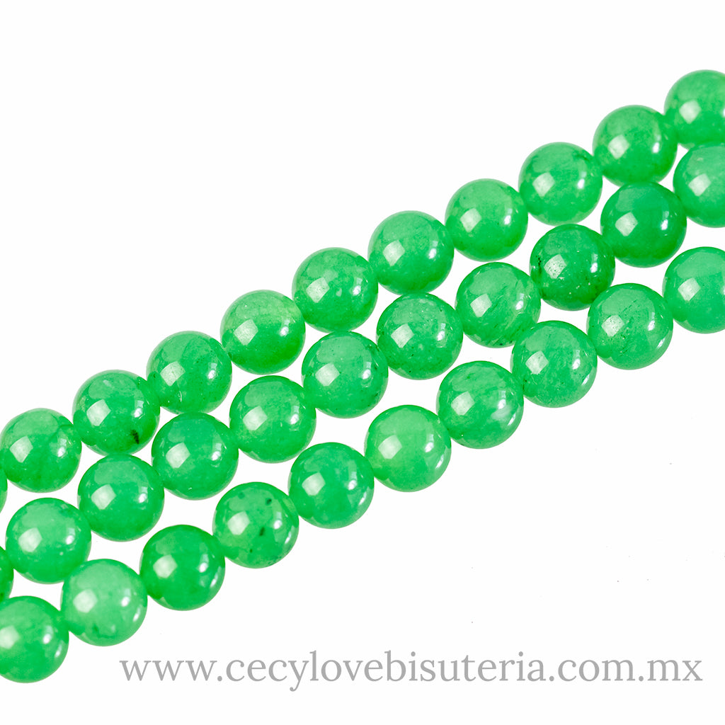 Jade Verde Bola Lisa 8 mm