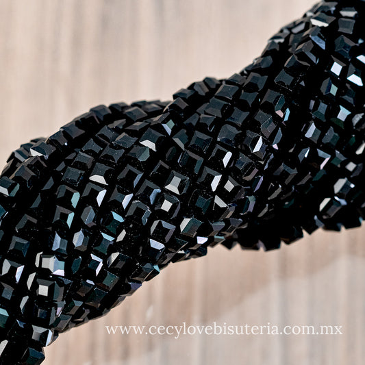 Cristal Cubo Negro 4 mm