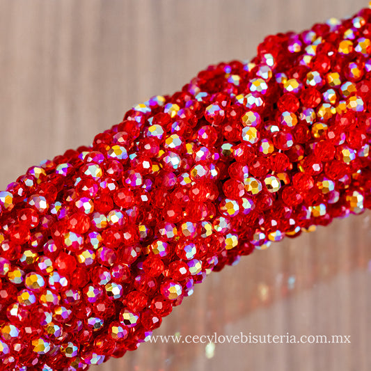 Cristal Rojo Transparente AB 4 mm