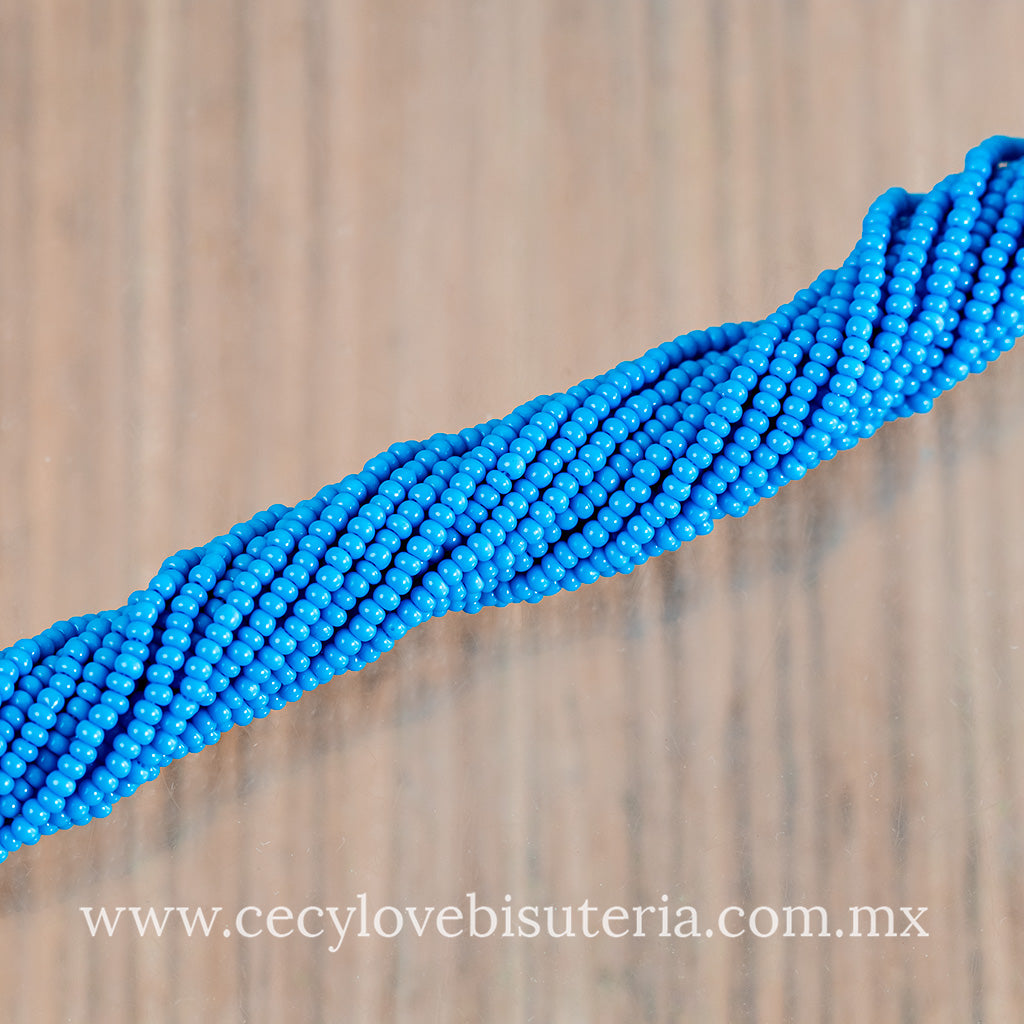 Chaquira Calibrada Azul Acero 11/0