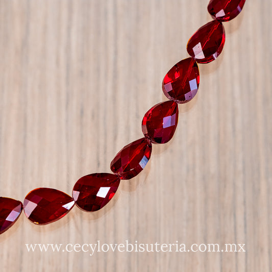 Gota Cristal Rojo Transparente