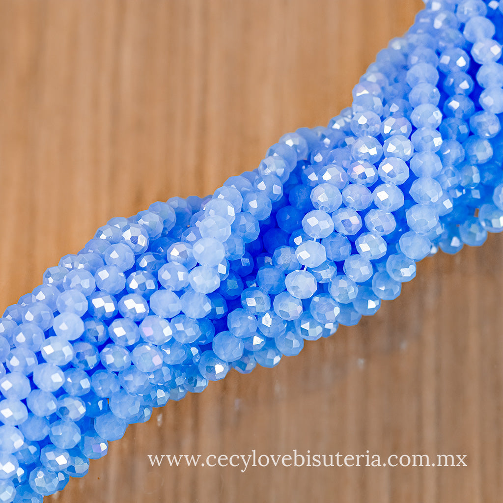 Cristal Rondel Azul Royal 6 mm