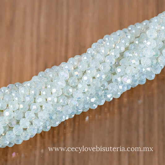 Cristal Rondel Blanco Ópalo 6 mm