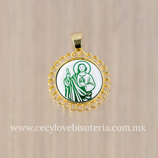 Medalla Redonda San Judas Tadeo Verde