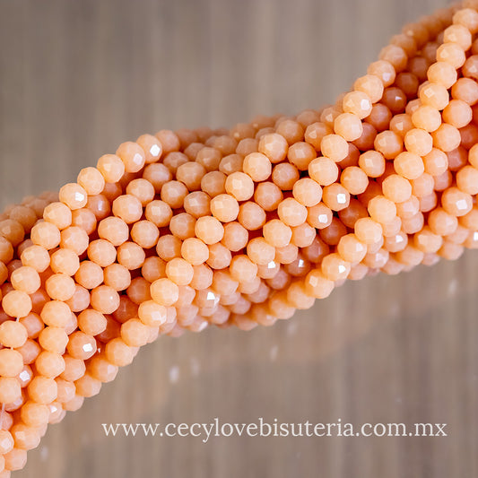 Cristal Rondel Melón 4 mm