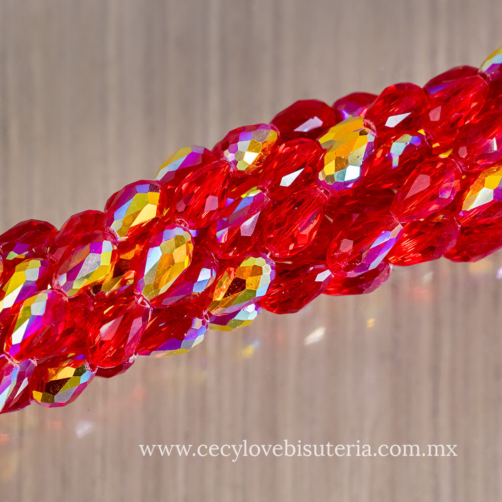 Gota Cristal Rojo AB 10 x 12 mm