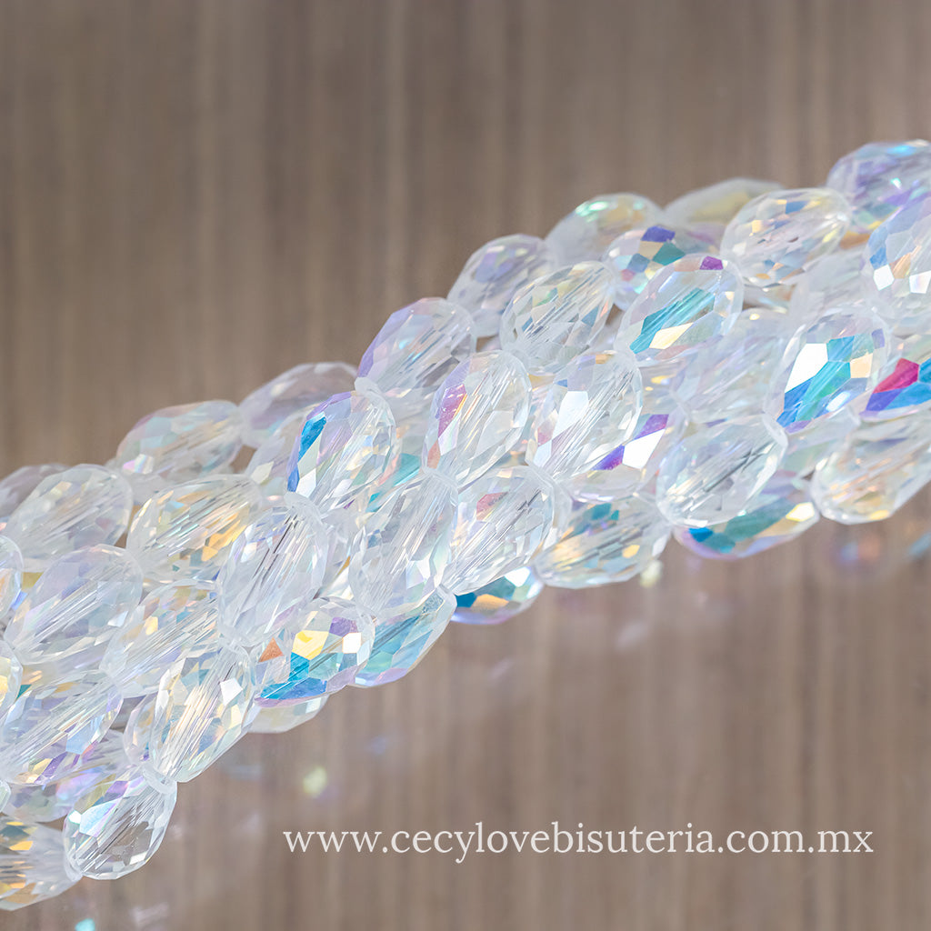 Gota Cristal Transparente AB 10 x 12 mm