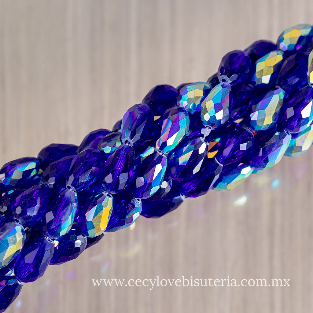 Gota Cristal Azul Rey AB 10 x 12 mm
