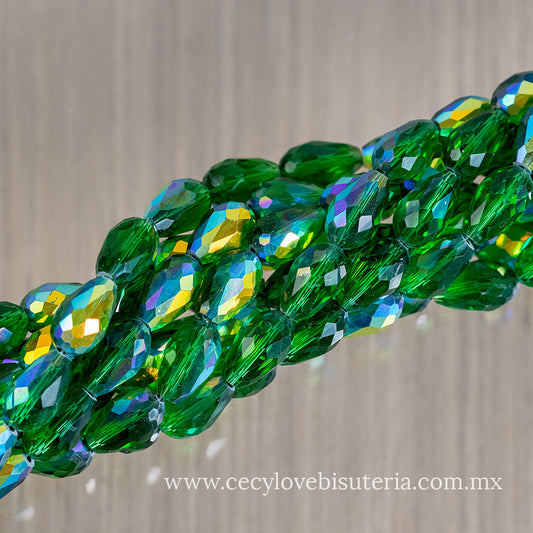 Gota Cristal Verde AB 10 x 12 mm