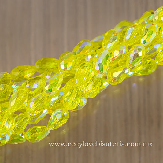 Gota Cristal Amarillo AB 10 x 12 mm