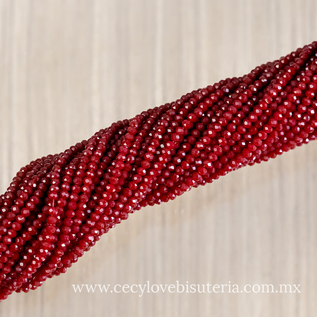 Cristal Rondel Vino Mate 2 mm