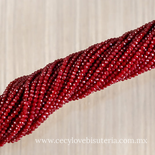 Cristal Rondel Vino Mate 2 mm